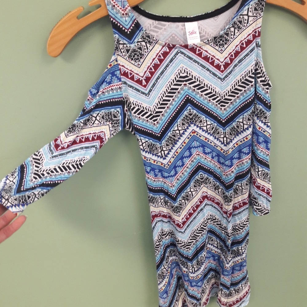 Cold Shoulder Tribal Print Dress